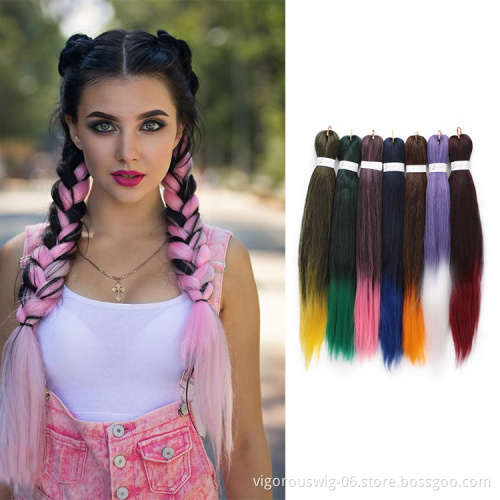 Vigorous wholesalers soft bulk new ombre jumbo hair pre stretch synthetic braiding hair extensions for african hair
